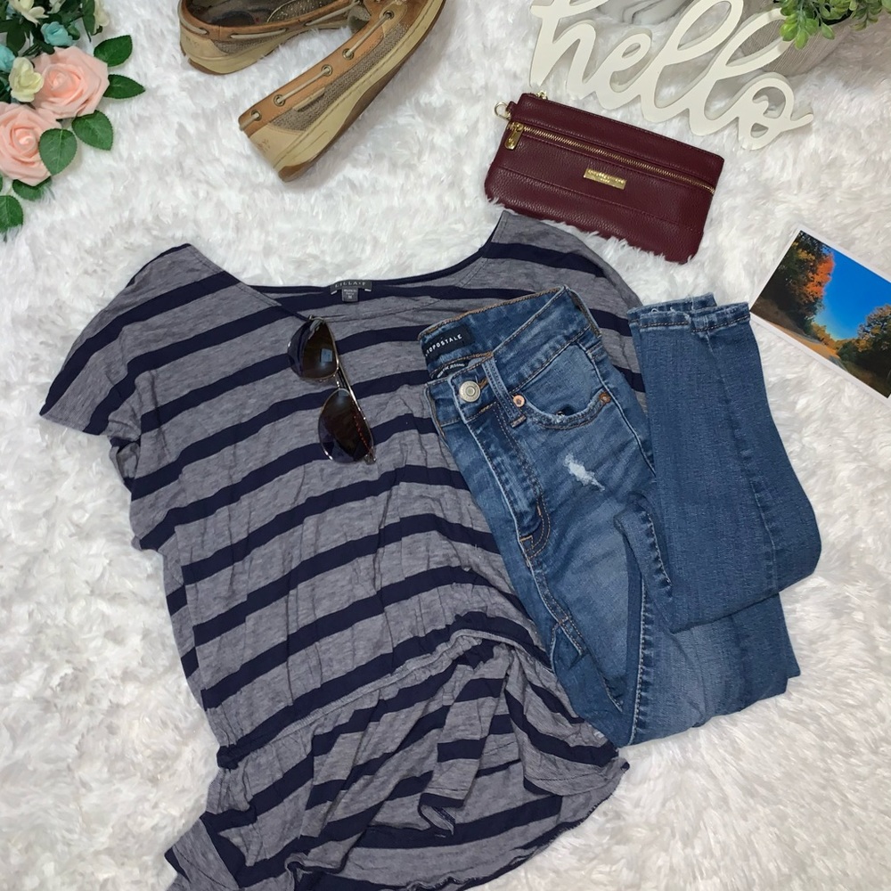 Lilla P Women’s Medium Striped Short-Sleeve Shirt